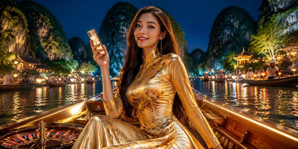 Người chơi mặc áo dài trải nghiệm casino trực tuyến trên điện thoại tại Ninh Bình